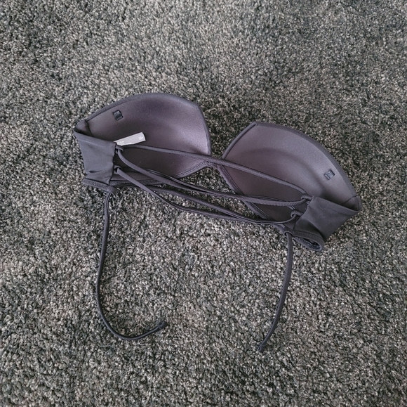 NWOT Aerie XS adjustable black swim strapless bandeau - Picture 5 of 8